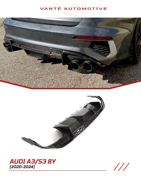 Audi S3 8Y 2021+ Carbon Fiber Rear Diffuser