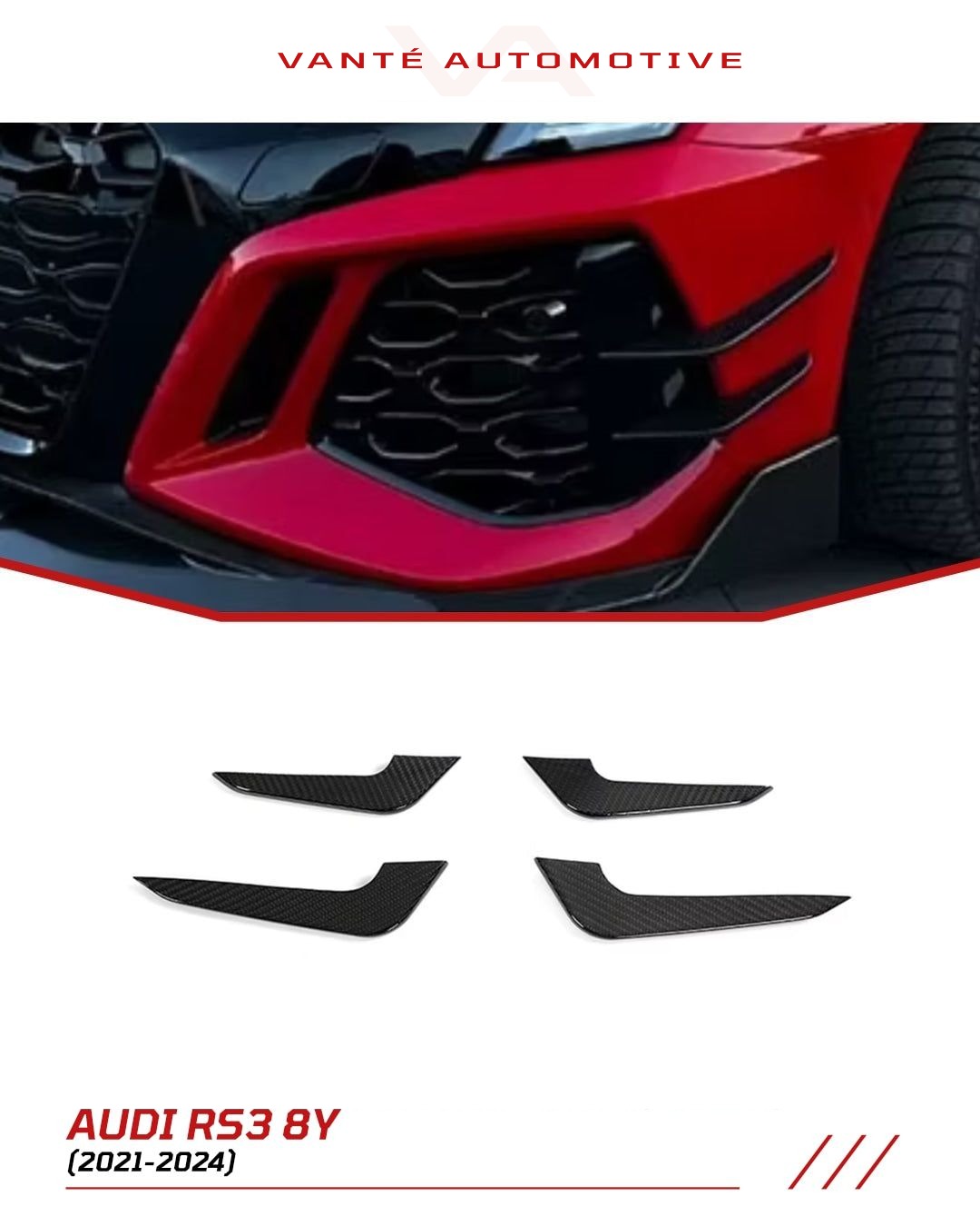 Audi RS3 8Y 2021+ Carbon Fiber Front Canards/Wings