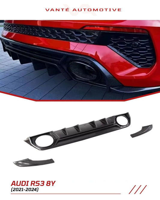 Audi RS3 8Y 2021+ Carbon Fiber Rear Diffuser Kit V2