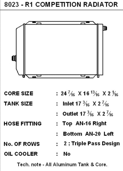 CSF R-1 Triple-Pass "Ultimate Motorsports" Competition Radiator