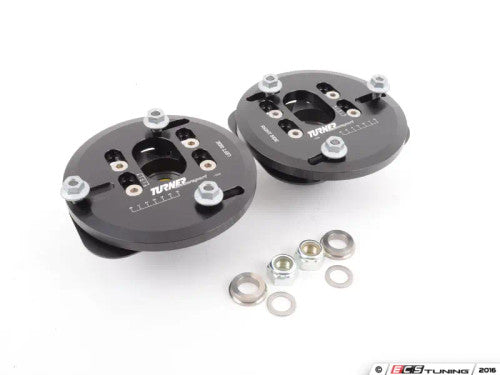 Turner Motorsport BMW E46 M3 Front Adjustable Camber/Caster Plates Top Mounts – Street Polyurethane Strut Mounts – Alignment Caster Camber Kit, Fast Road/Track, OE & Coilover Compatible