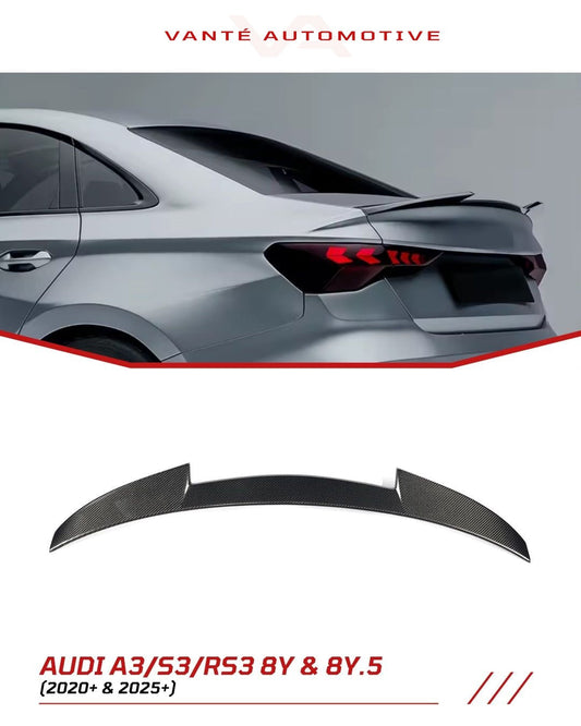 Audi A3/S3/RS3 8Y Carbon Fiber Rear Spoiler/Wing OEM+ Style Sedan