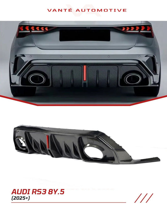 Audi RS3 8Y.5 Facelift Carbon Fibre Rear Diffuser With LED