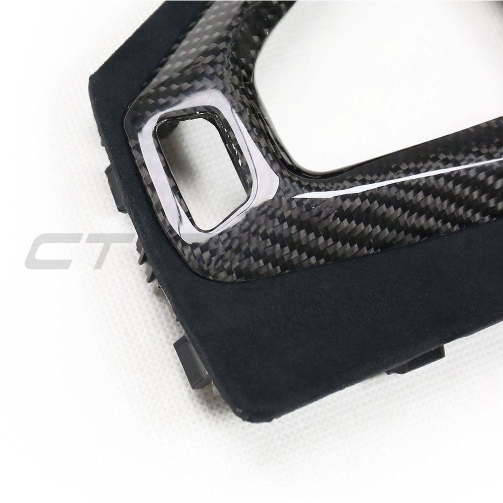 BMW M2 Competition M3 M4 F87 F80 F82 F83 (F8X) DCT Gear Shift/Selector Shifter Surround Bezel / Gear Lever Frame – Alcantara & Real Carbon Fibre/Fiber Centre Console Trim (LHD, Left-Hand Drive) | CT Carbon
