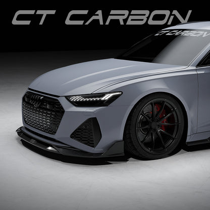 Audi RS6 C8 Avant Carbon Fibre Body Kit by CT Carbon – Complete Aero Styling Package 2019+ (Front Lip Splitter, Side Skirts, Rear Diffuser, Boot Lip Spoiler) | RS6 Estate Wagon Exterior Kit | Pre-Order UK