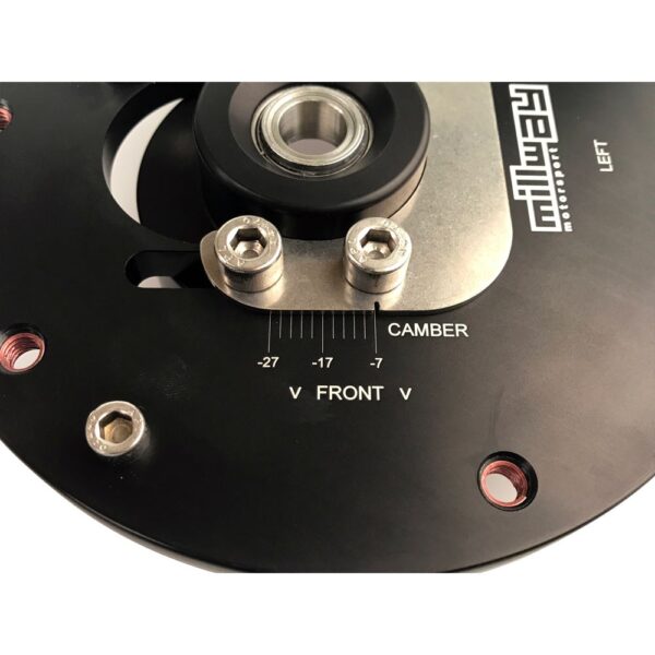 BMW M2 F87 2014-2018 Adjustable Front Camber Plates / Strut Top Mounts Pair by Millway Motorsport - Negative Camber Kit, Pillowball/Uniball Top Hats, Alignment Plates - Fits OEM & Coilover Springs - MW90377-M2