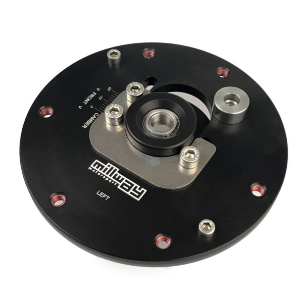 BMW M2 F87 2014-2018 Adjustable Front Camber Plates / Strut Top Mounts Pair by Millway Motorsport - Negative Camber Kit, Pillowball/Uniball Top Hats, Alignment Plates - Fits OEM & Coilover Springs - MW90377-M2