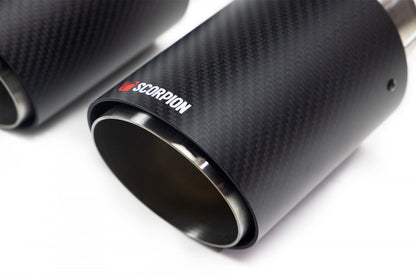 SCORPION EXHAUSTS - REPLACEMENT CARBON ASCARI TIPS FOR SCORPION EXHAUST - SINGLE 90MM