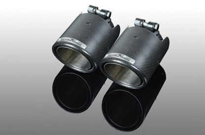AC Schnitzer (ACS) 90mm Carbon Exhaust Tips for BMW M5 F90 – Quad Tailpipe Finishers/Trims, Matte Carbon Fibre Tip Set, Bolt-On OEM Fit