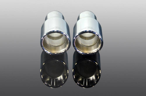 AC Schnitzer 90mm Polished Chrome Stainless Steel Exhaust Tips Pair for BMW X3 G01 2017+ - Tailpipe Trims Finishers 60mm to 90mm Direct Fit OEM Plus German Tuning