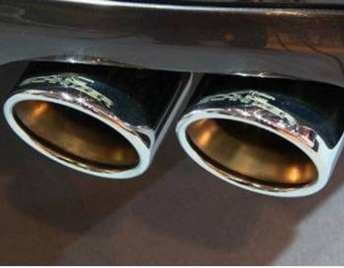 AC Schnitzer 90mm Polished Chrome Stainless Steel Exhaust Tips Pair for BMW X3 G01 2017+ - Tailpipe Trims Finishers 60mm to 90mm Direct Fit OEM Plus German Tuning