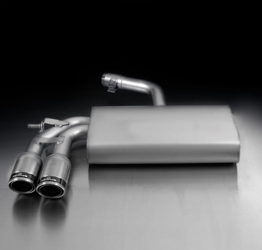 Remus Performance Rear Silencer Back Box Exhaust Left  VW Scirocco Mk3 1.4 TSI (CAXA) 2008+ | Carbon Race Tips 2x84mm, Angled Carbon Ring | Stainless Steel, Low Back Pressure | EEC Approved | No GPF