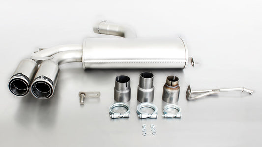 Remus Non-Resonated Cat-Back Exhaust System for Volkswagen Golf GTI Mk5 2.0 TSI 2004-2009 - Stainless Steel, Left Twin Exit, 2x 84mm Straight Carbon Tips, EEC Approved