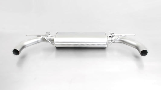Remus Resonated Turbo-Back Exhaust System for Seat Leon Cupra 2.0 TSI 5F (CJXA) 2014+, 206 kW  Quad 76mm Straight-Cut Chromed Tips, 70mm Bore, 200-Cell Sports Cat, Stainless Steel, EEC Homologated  Left/Right Dual Exit  No GPF/OPF