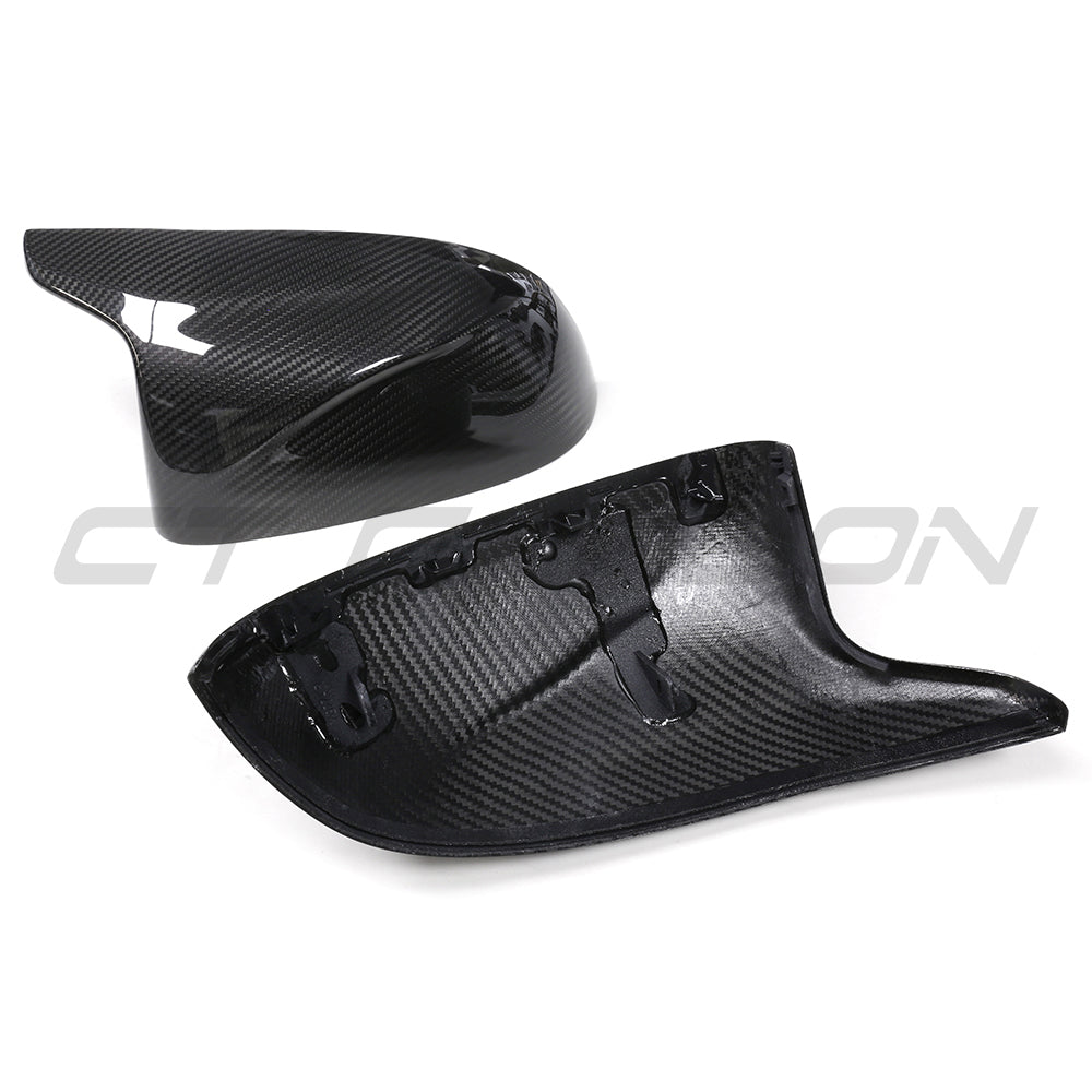 BMW X3M X4M X5M X6M (F97 F98 F95 F96) 2019+ incl. Competition Dry Prepreg Carbon Fibre/Fiber Mirror Caps - Gloss Wing/Side Door Mirror Covers Pair, OEM-Style Replacement Housings/Shells