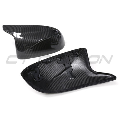 BMW X3M X4M X5M X6M (F97 F98 F95 F96) 2019+ incl. Competition Dry Prepreg Carbon Fibre/Fiber Mirror Caps - Gloss Wing/Side Door Mirror Covers Pair, OEM-Style Replacement Housings/Shells