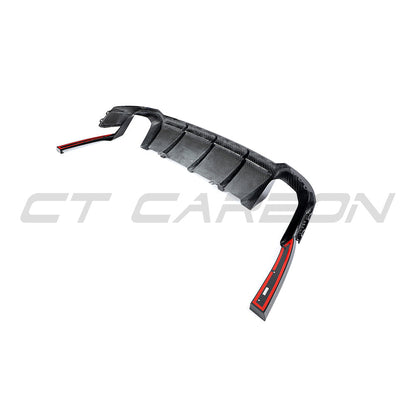 Audi RS4 Avant B9.5 (2020-2024) Carbon Fibre/Carbon Fiber Rear Diffuser / Rear Valance / Lower Bumper Insert – CT Design Pre-Preg Dry Carbon Gloss – Facelift RS4 Estate/Wagon Rear Splitter