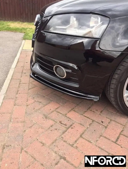 Gloss Black Front Splitter & Lip for Audi S3 8P and A3 8P S-Line - ABS Front Bumper Lip/Chin Spoiler/Valance Extension - OEM+ Aero Splitter, UK Made with Fitting Kit