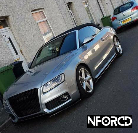 Audi A5 Front Splitter Lip Spoiler – KSB Gloss Black ABS Bumper Lip/Chin Spoiler Aero Valance Extension Kit – Fitting Hardware Included – UK Made