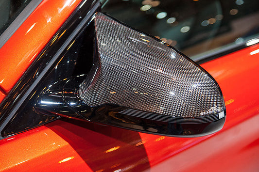 AC Schnitzer Carbon Fibre/Fiber Mirror Caps Covers for BMW M3 M4 F80 F82 F83 (F8X) RHD - Genuine ACS Pre-Preg Gloss Carbon Wing/Side Door Mirror Shells Housings - OEM Fit Pair - UK - PN 5116282310