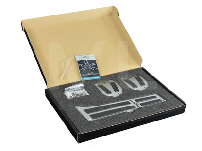 AC Schnitzer BMW M Pedal Covers & Plates RHD – Silver Anodised Aluminium Alloy Anti‑Slip – M3 M5 M6 E46 E90 E92 E93 F80 F10 F12 F13 – DCT & E46 M3 SMG – Accelerator/Brake/Dead/Footrest Pedal Set / Kit – Genuine OEM+ – PN 352010130