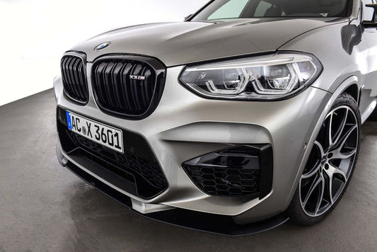 AC Schnitzer BMW X3M F97 & X4M F98 Front Splitter / Front Lip Chin Spoiler / Front Bumper Lip (2019+) - Matte Black PU, Paintable - Lower Bumper Valance Extension Body Kit Add-On - Genuine ACS Aero - Part 5111297310