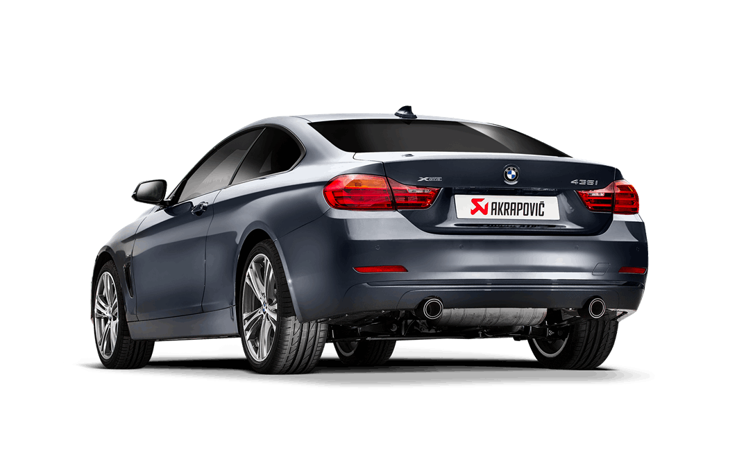 Akrapovic Evolution Cat-Back/Catback Performance Exhaust – BMW 335i/435i N55 F30 F31 F32 F33 F36 (incl xDrive) Valved Stainless Steel with Carbon Fibre Tips | 3 & 4 Series Sports Exhaust Back Box | MTP-BM/SS/1H