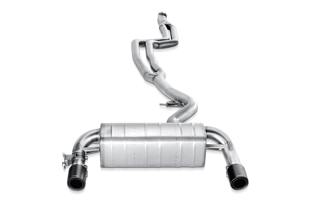 Akrapovic Evolution Cat-Back/Catback Performance Exhaust – BMW 335i/435i N55 F30 F31 F32 F33 F36 (incl xDrive) Valved Stainless Steel with Carbon Fibre Tips | 3 & 4 Series Sports Exhaust Back Box | MTP-BM/SS/1H