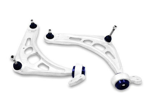 SuperPro ALOY0046XK Alloy Aluminium Front Lower Control Arms / Wishbone Kit for BMW 3 Series E46 (non-M) & Z4 E85 E86 – Caster Increase, Polyurethane Bushes, M-Spec Ball Joints – Complete Front Suspension Upgrade/Replacement