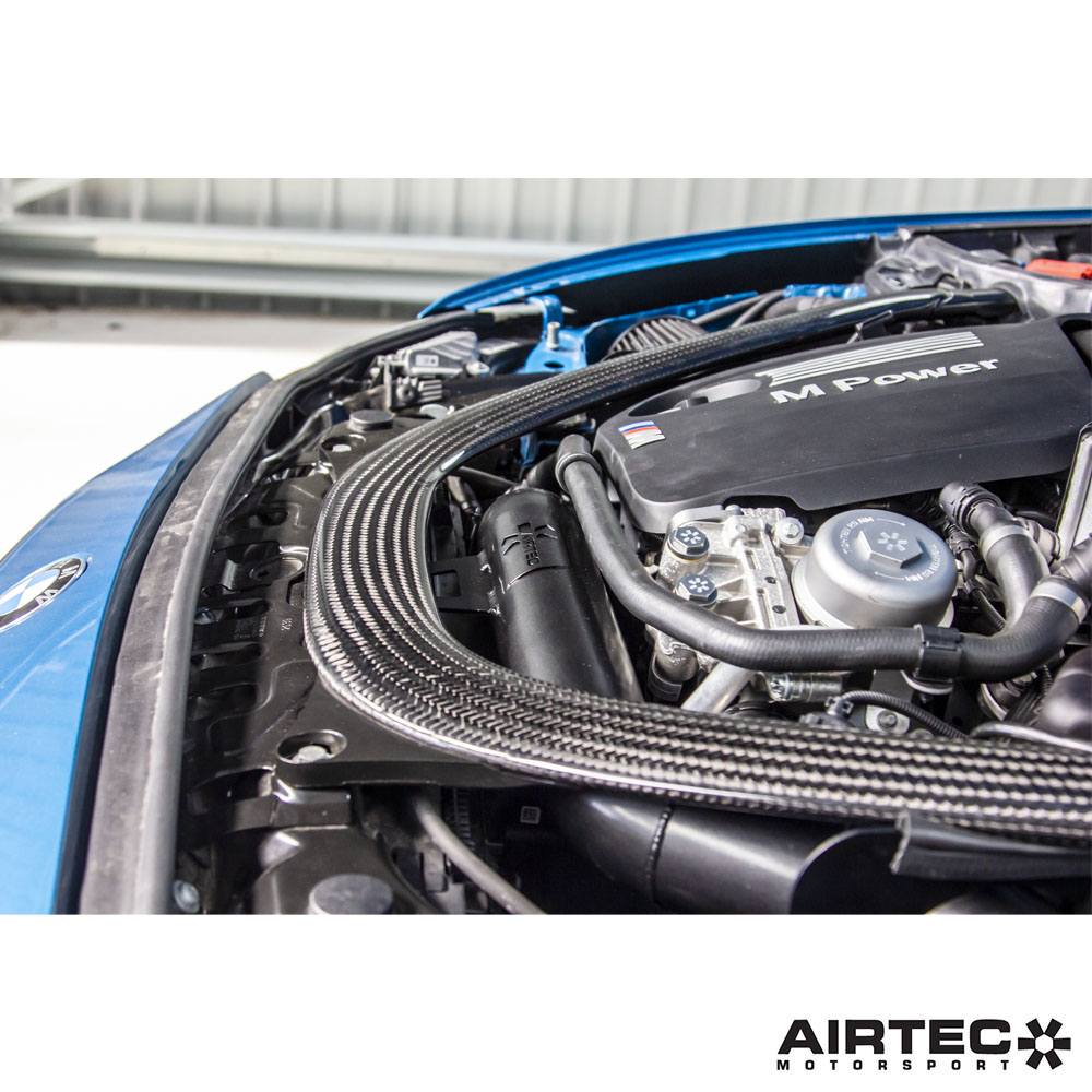 AIRTEC Motorsport S55 Cold Air Intake/Induction Kit - BMW M2 Competition (M2C) F87, M3 F80, M4 F82/F83 - Twin Cone Filters, Heat-Shielded Aluminium Piping, Direct Bolt-On Plug & Play CAI Upgrade, Washable Performance Air Filter System