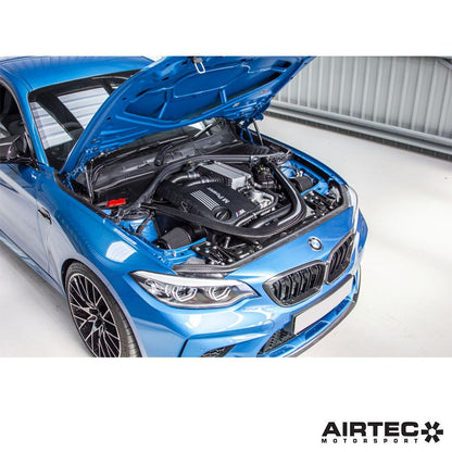 AIRTEC Motorsport S55 Cold Air Intake/Induction Kit - BMW M2 Competition (M2C) F87, M3 F80, M4 F82/F83 - Twin Cone Filters, Heat-Shielded Aluminium Piping, Direct Bolt-On Plug & Play CAI Upgrade, Washable Performance Air Filter System