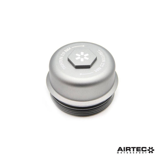 AIRTEC Motorsport CNC Billet Aluminium (Aluminum) Oil Filter Housing Cap/Cover for BMW N20 N26 N51 N52 N54 N55 S55 - Metal Canister Lid - OEM Upgrade/Replacement 11427525334 - Anodised Grey - 1 2 3 4 5 Series, Z4, M2 M3 M4