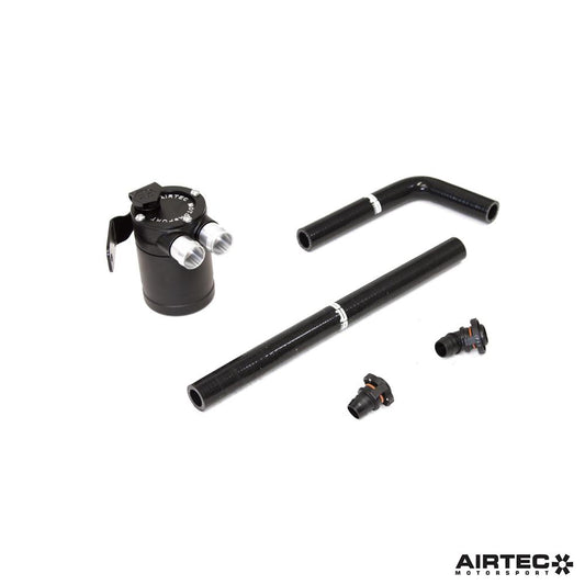 AIRTEC Motorsport BMW N55 Oil Catch Can / Catch Tank Crankcase Breather & PCV Oil Separator Kit - M135i M235i M2 (Non-Competition) F20 F21 F22 F87 | Baffled, Direct-Fit, Dipstick, Billet Bracket