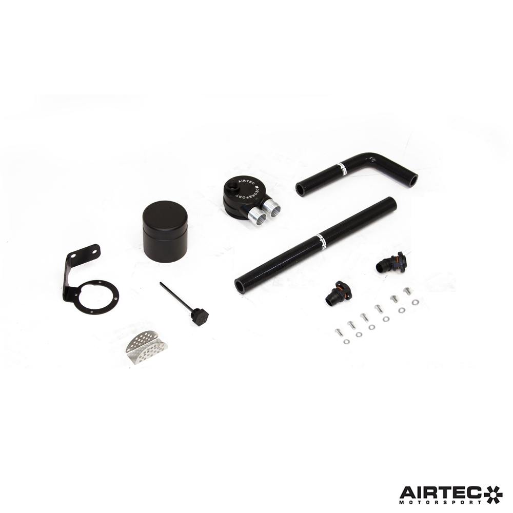 AIRTEC Motorsport BMW N55 Oil Catch Can / Catch Tank Crankcase Breather & PCV Oil Separator Kit - M135i M235i M2 (Non-Competition) F20 F21 F22 F87 | Baffled, Direct-Fit, Dipstick, Billet Bracket