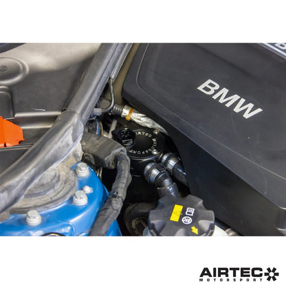 AIRTEC Motorsport BMW N55 Oil Catch Can / Catch Tank Crankcase Breather & PCV Oil Separator Kit - M135i M235i M2 (Non-Competition) F20 F21 F22 F87 | Baffled, Direct-Fit, Dipstick, Billet Bracket