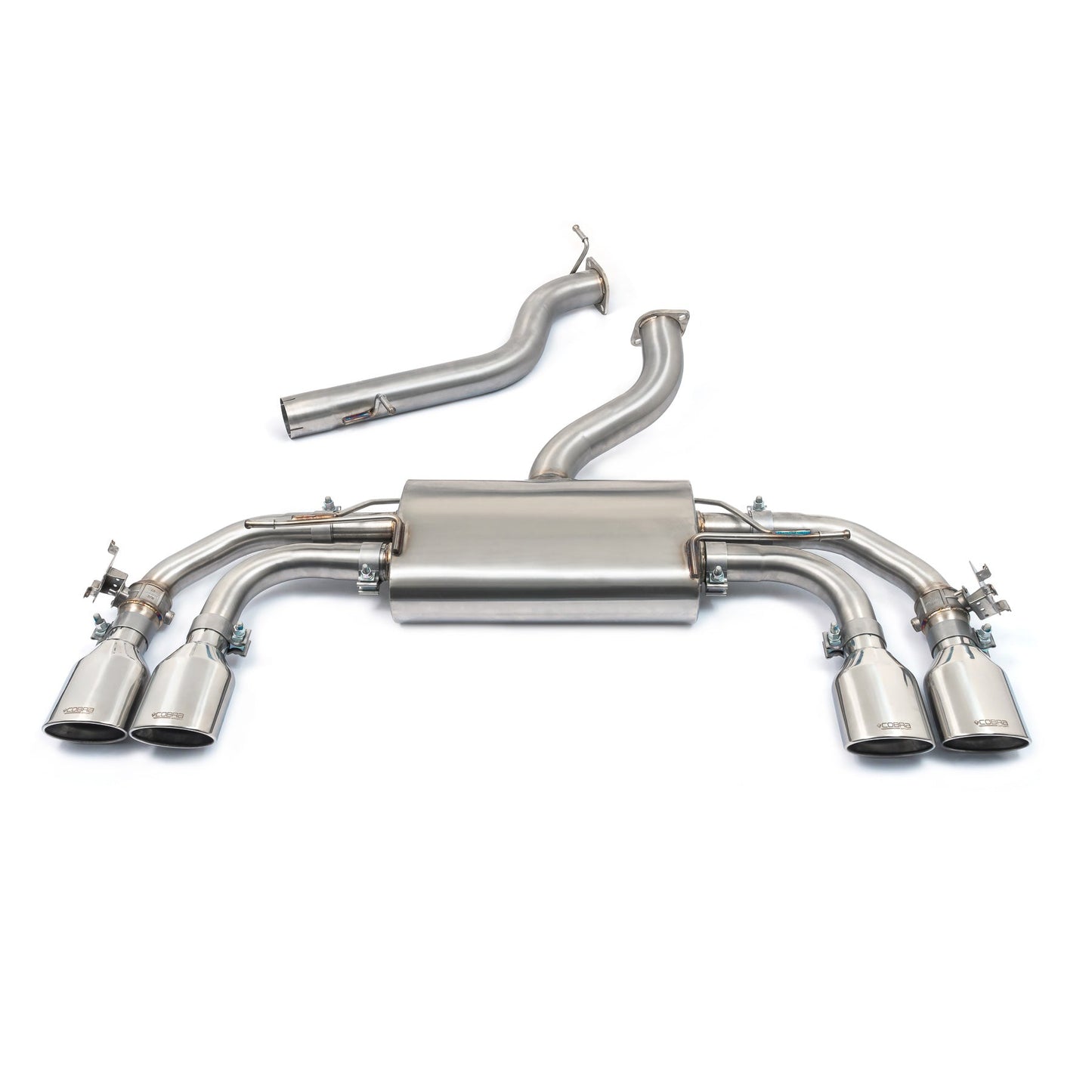Audi S3 8Y quattro Sportback 5dr 2020-on GPF/OPF-Back Cat-Back Performance Exhaust - Cobra Sport 3in (76mm) Stainless - Valved or Non-Valved, Resonated/Non-Resonated - Centre & Rear Section EA888 2.0 TSI/TFSI