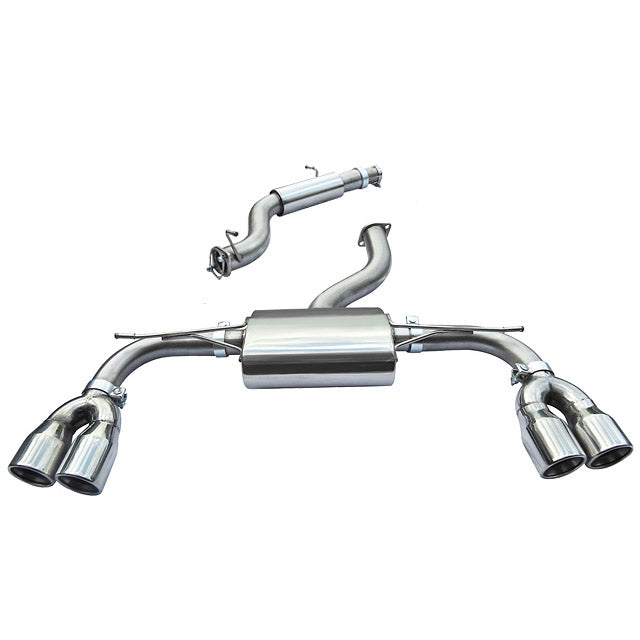 Audi S3 8V Sportback 5 Door 2.0 TFSI quattro (2013-2018) Non-Valved Cat-Back/Catback Exhaust System, 3in/76mm Stainless, Quad Tips, Resonated or Non-Resonated, Valve Delete, UK Made - Fits Pre-GPF/OPF