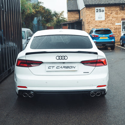 Audi A5/S5 B9 2016-2019 Pre-Facelift Gloss Black Rear Diffuser Valance – Rear Bumper Trim/Insert Splitter Apron Lip | High-Gloss Piano Black OE-Style | Fits A5 S-Line & S5 Coupe/Sportback | CT Carbon ABS