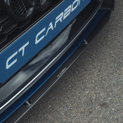 Audi A5 S-Line & S5 B9 8W 2017-2021 Carbon Fibre Front Lip Spoiler / Splitter by CT Carbon – Front Bumper Lip, Chin Spoiler, Aero Skirt Valance Extension – Genuine Carbon Fiber OEM+ | Front Lip Kit