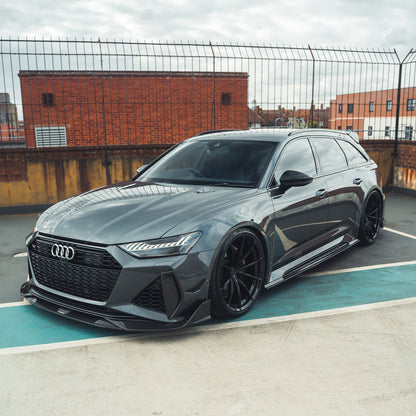 Audi RS6 Avant (C8) & RS7 (C8) Carbon Fibre Front Bumper Side Grille Vent Covers, Air Intake Surrounds, Air Duct Trim Inserts 2019-2025 | Gloss Pre-Preg | CT Carbon