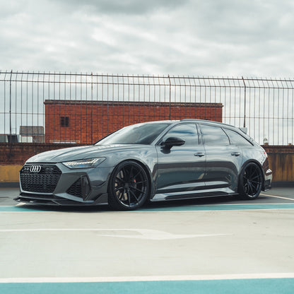 Audi RS6 Avant (C8) & RS7 (C8) Carbon Fibre Front Bumper Side Grille Vent Covers, Air Intake Surrounds, Air Duct Trim Inserts 2019-2025 | Gloss Pre-Preg | CT Carbon