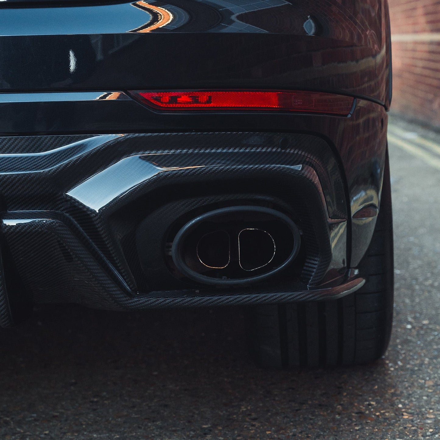 Audi RS Q8 (RSQ8) Carbon Fibre/Fiber Rear Bumper Diffuser | Rear Valance & Lower Bumper Insert | Rear Apron/Undertray Trim | Gloss Pre-Preg Carbon OEM+ Aero Body Kit by CT Design | Fits 2020+