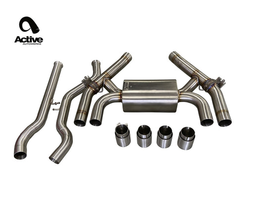 Active Autowerke Valved Rear Box / Axle-Back Exhaust for BMW M2 Competition & M2 CS (F87 LCI 2018+, S55) – 304 Stainless Steel, OE Valve Compatible – Performance / Sports Backbox, Rear Muffler, Silencer Upgrade – Bolt-On Rear Section – Part 11-067