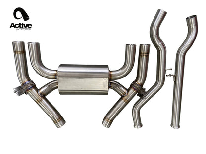 Active Autowerke Valved Rear Box / Axle-Back Exhaust for BMW M2 Competition & M2 CS (F87 LCI 2018+, S55) – 304 Stainless Steel, OE Valve Compatible – Performance / Sports Backbox, Rear Muffler, Silencer Upgrade – Bolt-On Rear Section – Part 11-067