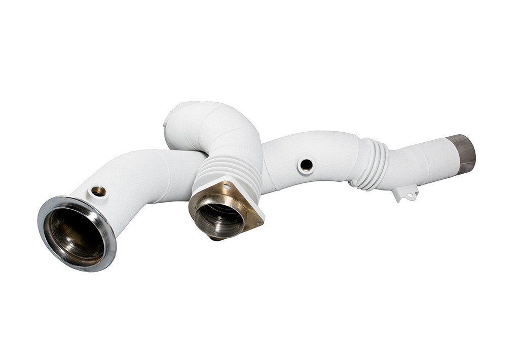 Active Autowerke (AA) BMW S55 Catless/Decat Downpipes (F80 M3, F82/F83 M4, F87 M2 Competition) - 304 Stainless, Flex Joints, Optional White Lightning Ceramic Coating - F8X Non-OPF