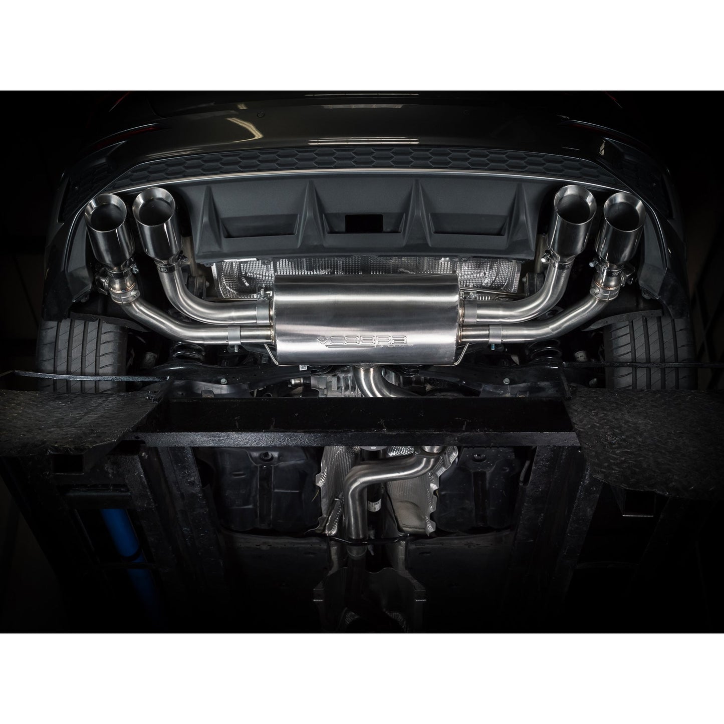 Audi S3 8Y quattro Sportback 5dr 2020-on GPF/OPF-Back Cat-Back Performance Exhaust - Cobra Sport 3in (76mm) Stainless - Valved or Non-Valved, Resonated/Non-Resonated - Centre & Rear Section EA888 2.0 TSI/TFSI