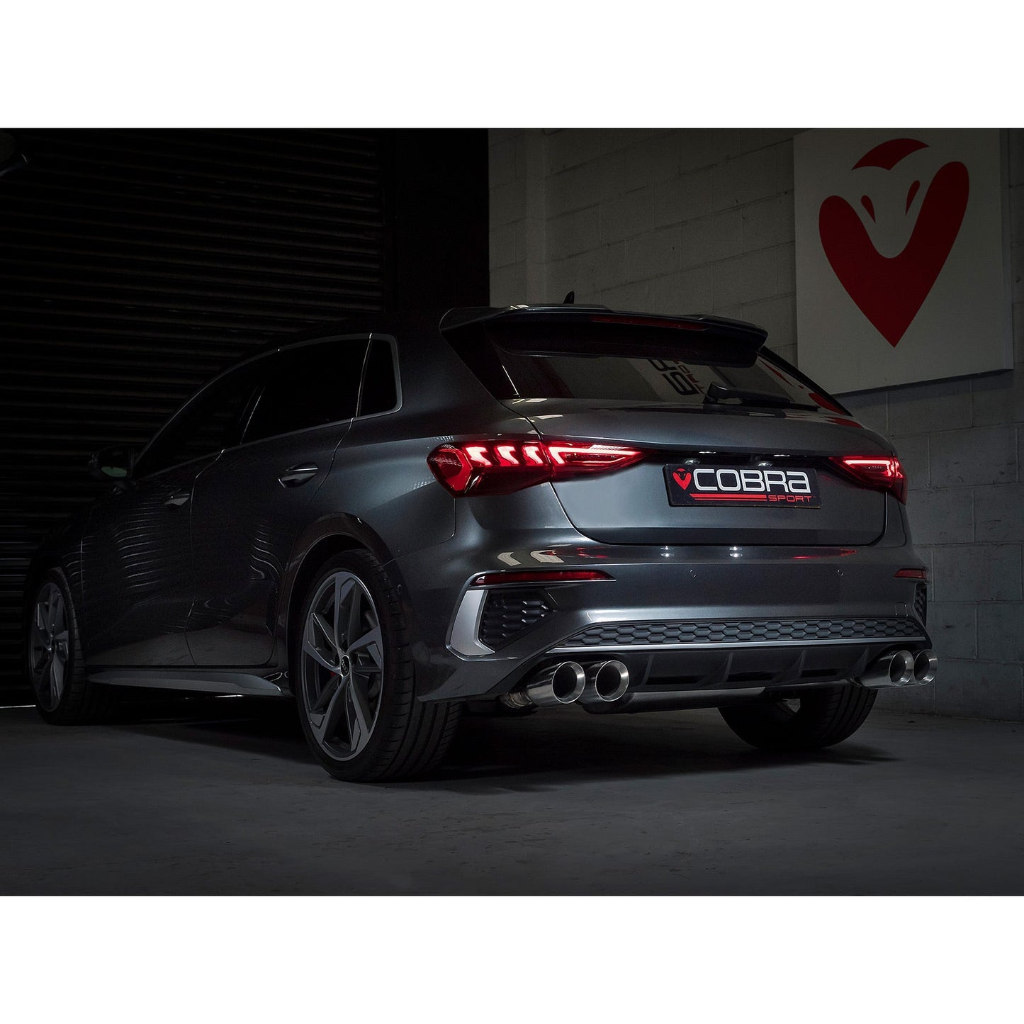 Audi S3 8Y quattro Sportback 5dr 2020-on GPF/OPF-Back Cat-Back Performance Exhaust - Cobra Sport 3in (76mm) Stainless - Valved or Non-Valved, Resonated/Non-Resonated - Centre & Rear Section EA888 2.0 TSI/TFSI