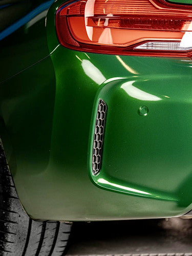 AP Design Honeycomb Rear Bumper Reflector Delete Covers for BMW M2 F87 & M2 Competition - Matte Black Insert Blanks Pair