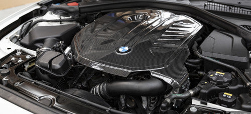 Eventuri B58 Carbon Fibre/Fiber Engine Cover Shroud for BMW F-Series M140i M240i M340i - 1 Series F20 F21, 2 Series F22 F23, 3 Series F30 F31 | Engine Bay Top Cover Under-Bonnet/Underhood OEM+ Direct Replacement