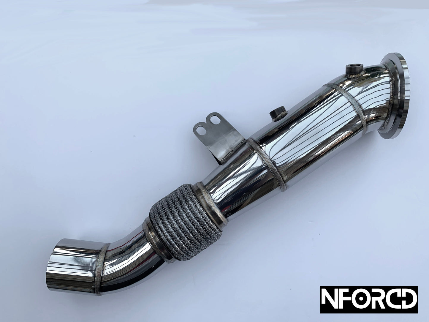 BMW B58 Decat Downpipe 4 Inch Polished Stainless - M140i M240i 340i 440i - High Flow Catless, Stage 2/Remap Ready (Off-Road Use)